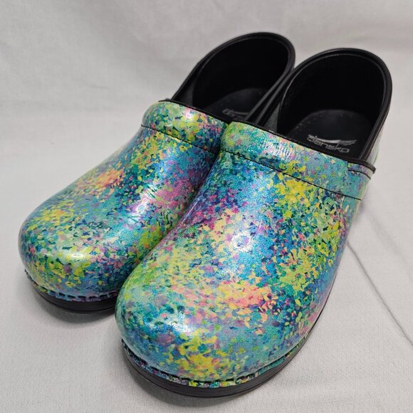 Dansko Shoe Clogs Mules Patent Leather Slip on Multicolor Women Size 40 -US 9.5 - Picture 1 of 11